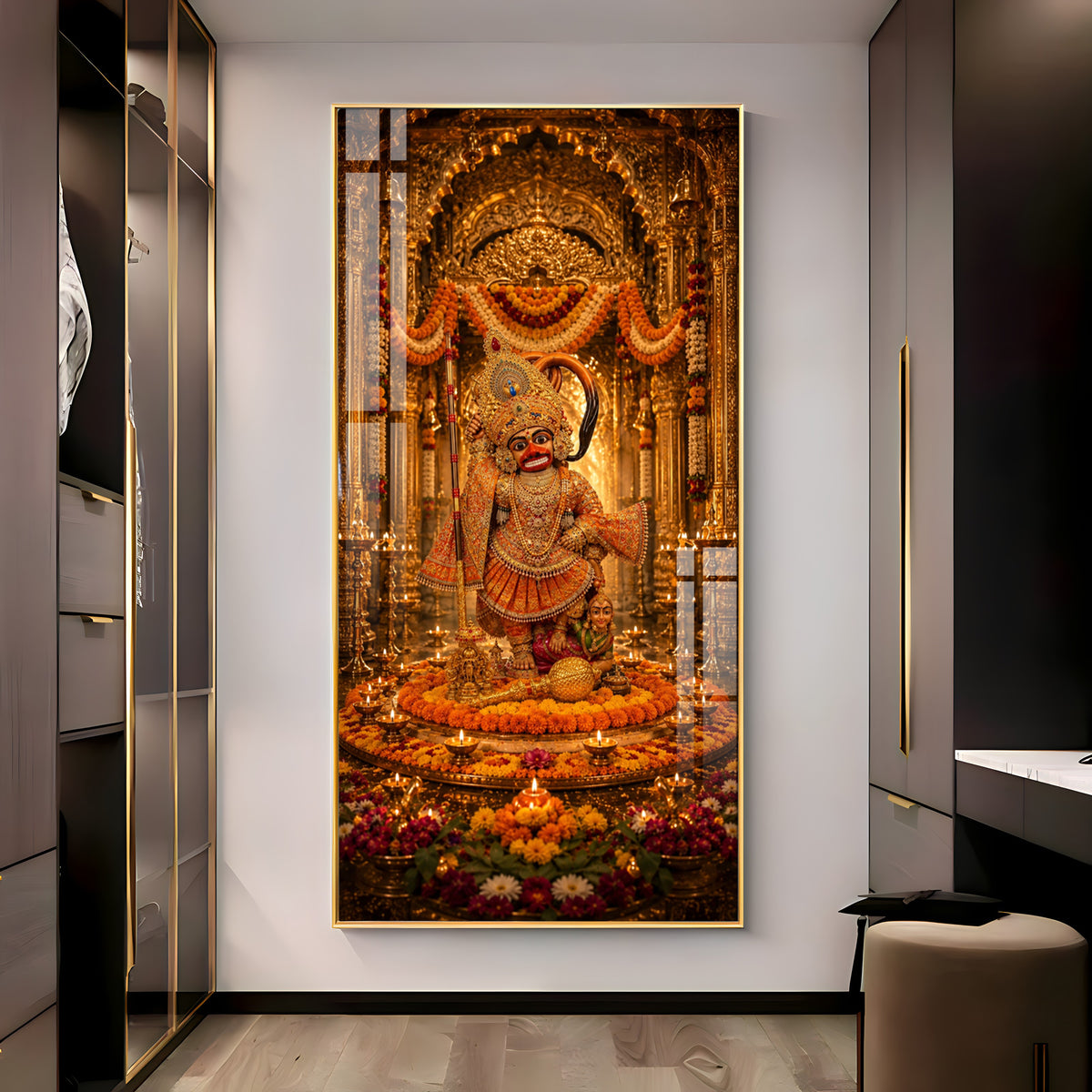 Divine Salangpur Hanumanji Premium Acrylic Vertical Wall Art