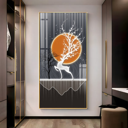 Luminious Deer Premium Acrylic Vertical Wall Art