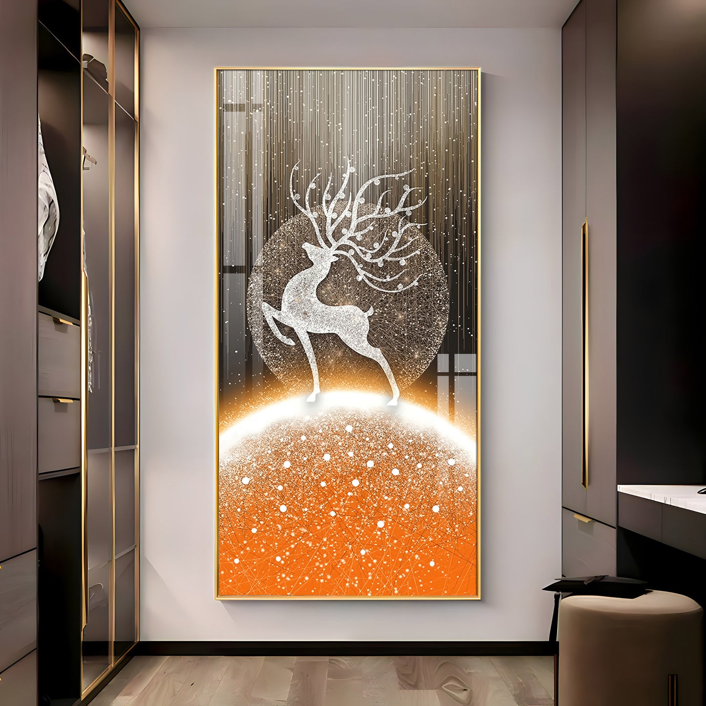 Majestic White Deer Premium Acrylic Vertical Wall Art