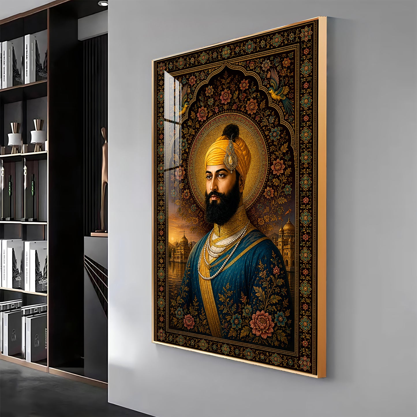 Guru Gobind Singh Ji Royal Portrait Premium Acrylic Vertical Wall Art