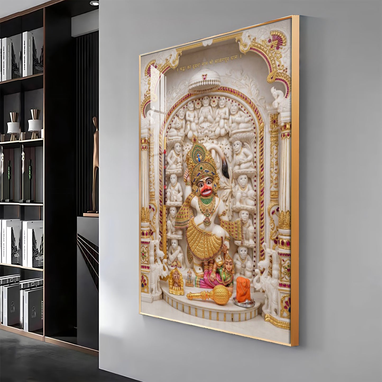 Shri Kashtbhanjan Hanuman Premium Acrylic Vertical Wall Art