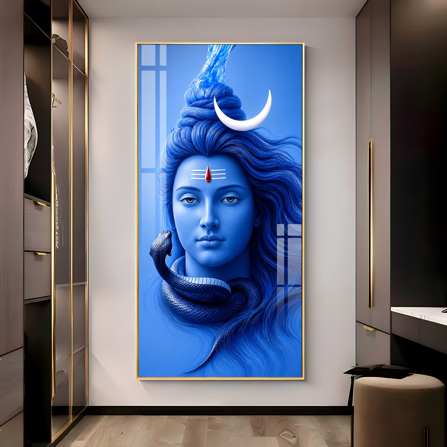 Divine Shiv Premium Acrylic Vertical Wall Art