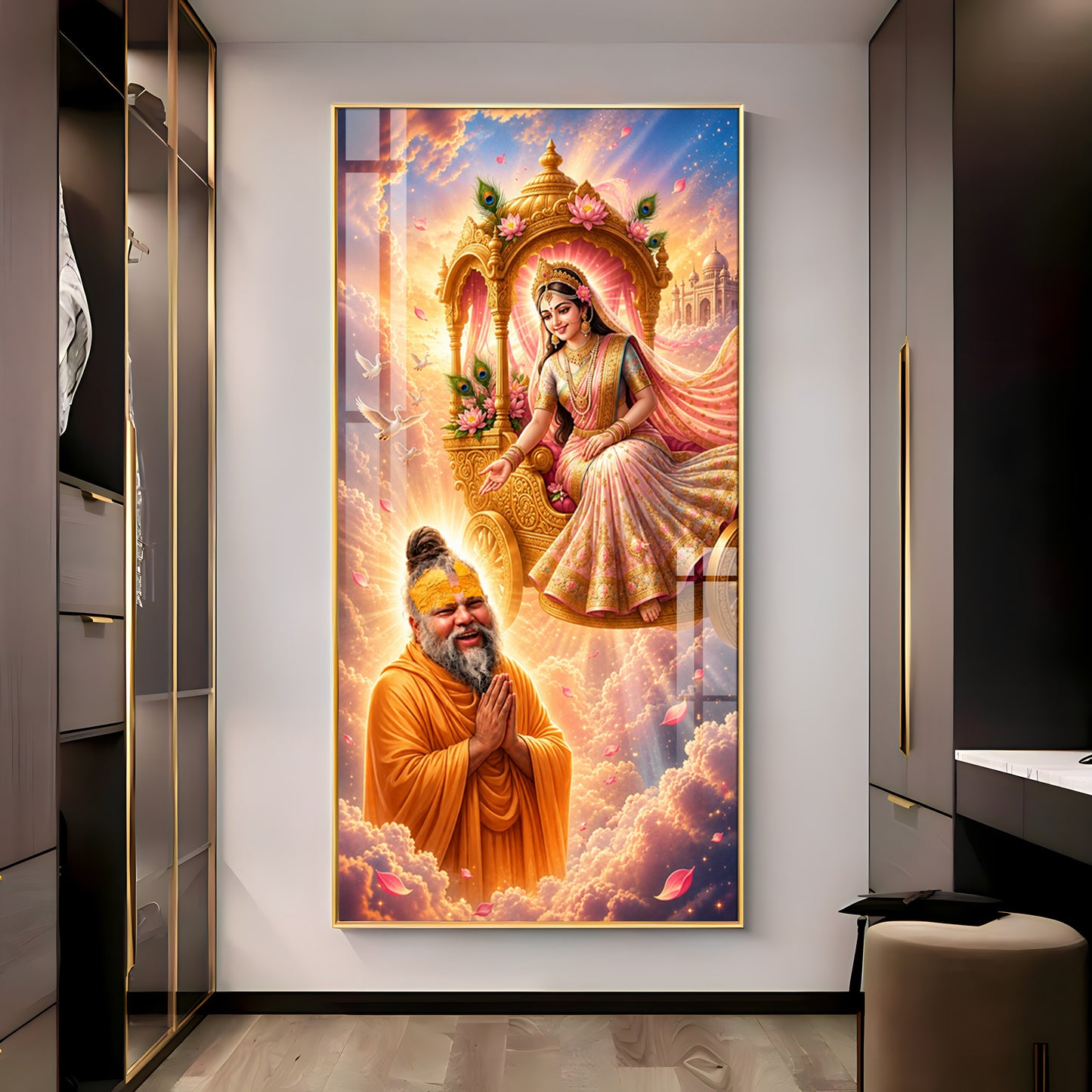 Shri Radha Rani & Premanand Maharaj Premium Acrylic Vertical Wall Art