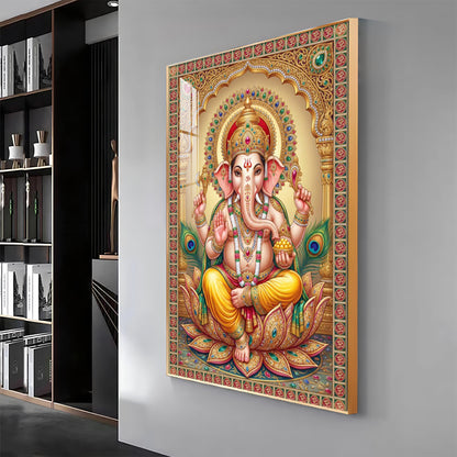 God Ganpati Ji Premium Acrylic Vertical Wall Art