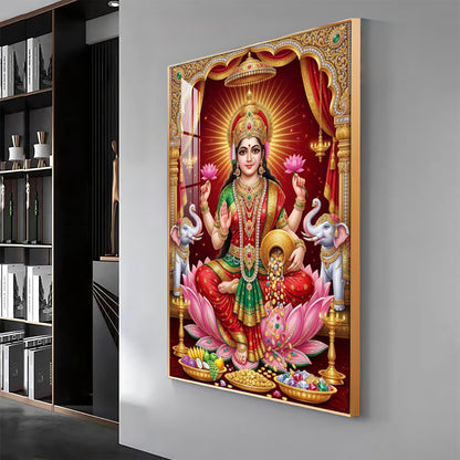Devi Lakshmi Goddess Of Wealth Premium Acrylic Vertical Wall Art