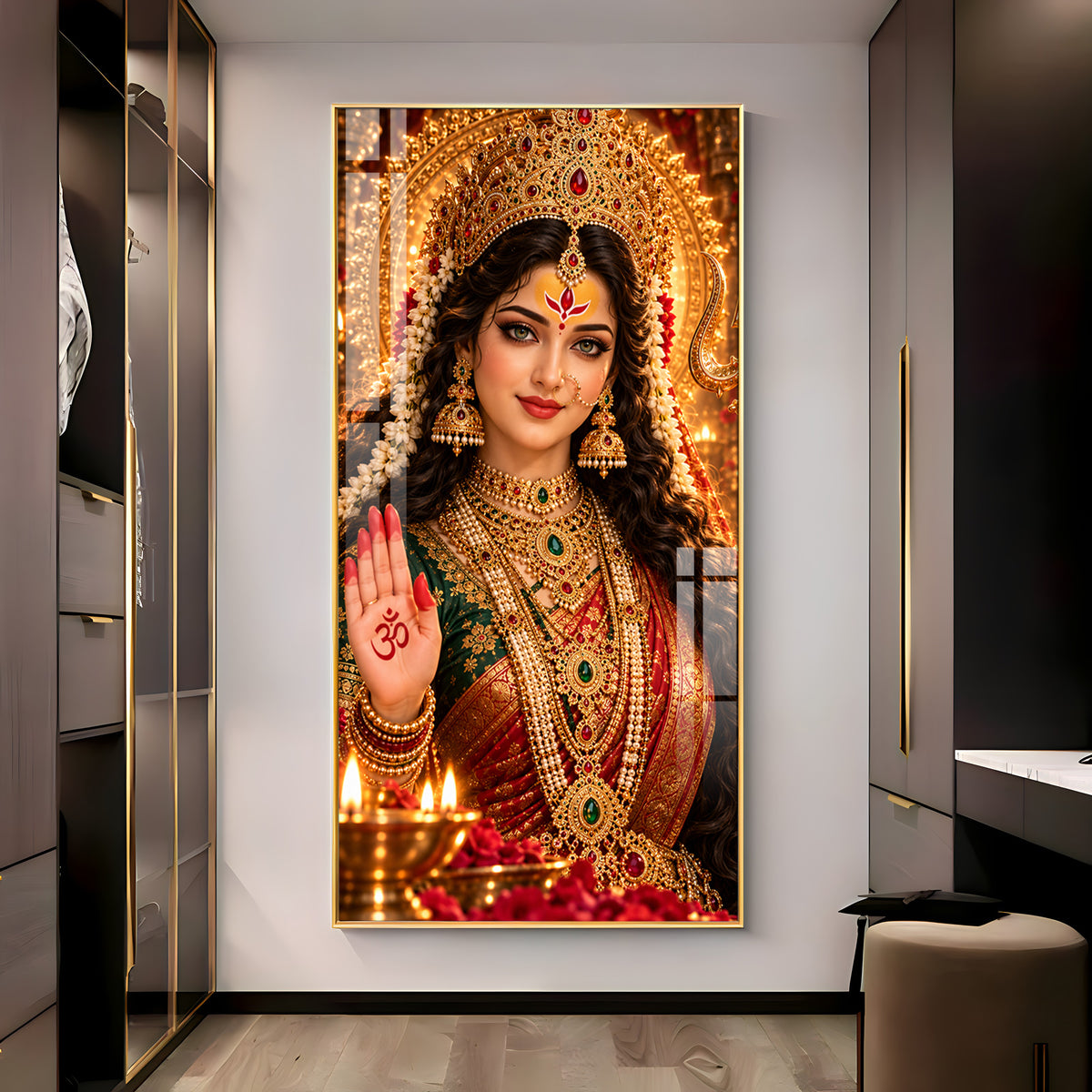 Maa Durga Blessings Premium Acrylic Vertical Wall Art