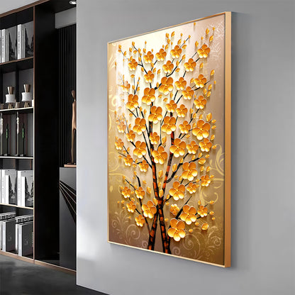 Yellow Flower Plant Premium Acrylic Vertical Wall Art