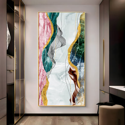 Celestial Marble Fusion Premium Acrylic Vertical Wall Art