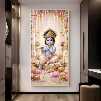 Baal Krishna Premium Acrylic Vertical Wall Art