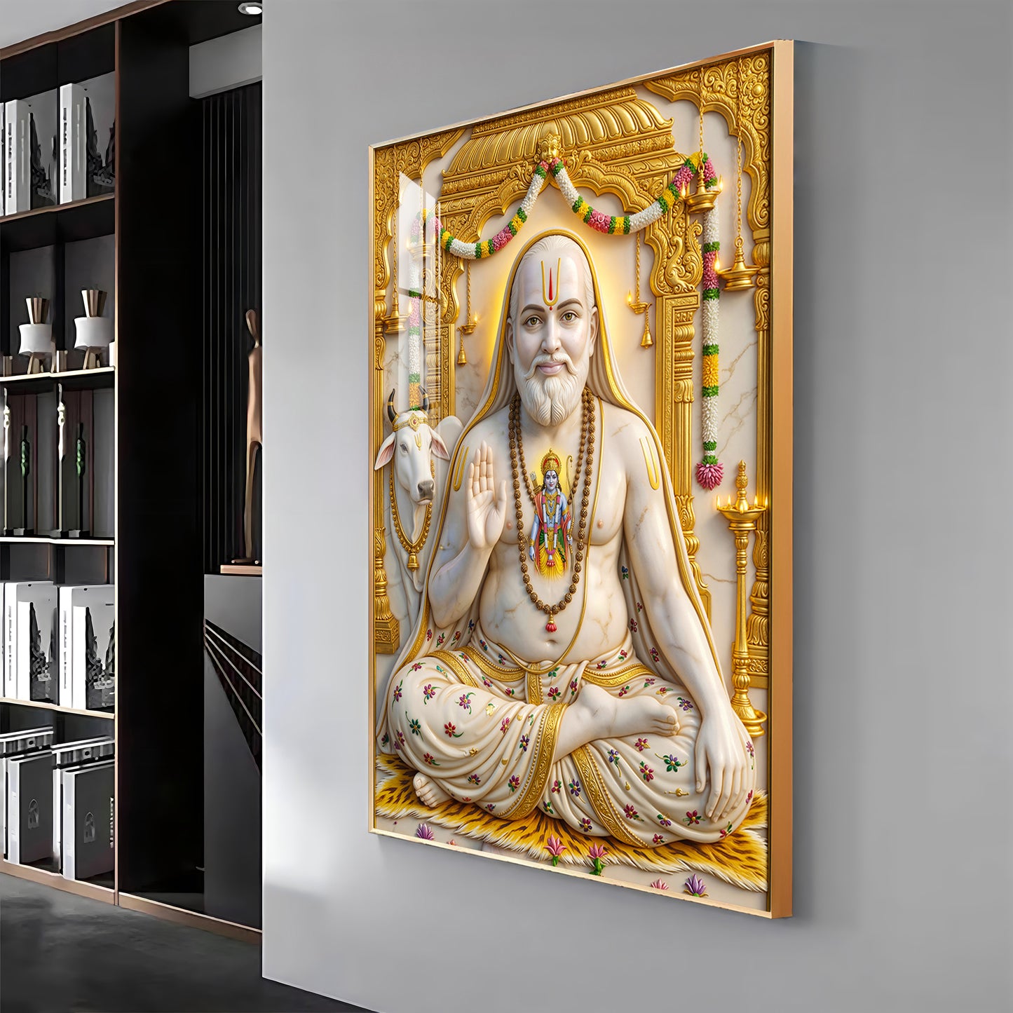 Sri Guru Raghavendra Swamy Premium Acrylic Vertical Wall Art