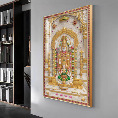 Hindu God Tirupati Venkatachalapathy Premium Acrylic Vertical Wall Art