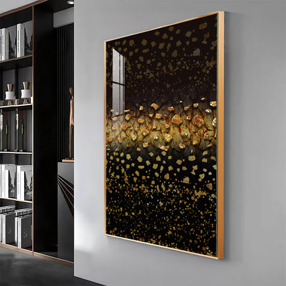 Golden Oasis Premium Acrylic Vertical Wall Art