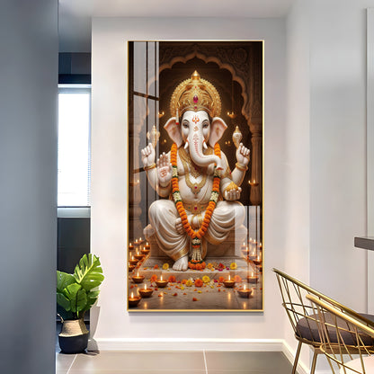 Ganesh Ji Eternal Wisdom Premium Acrylic Vertical Wall Art