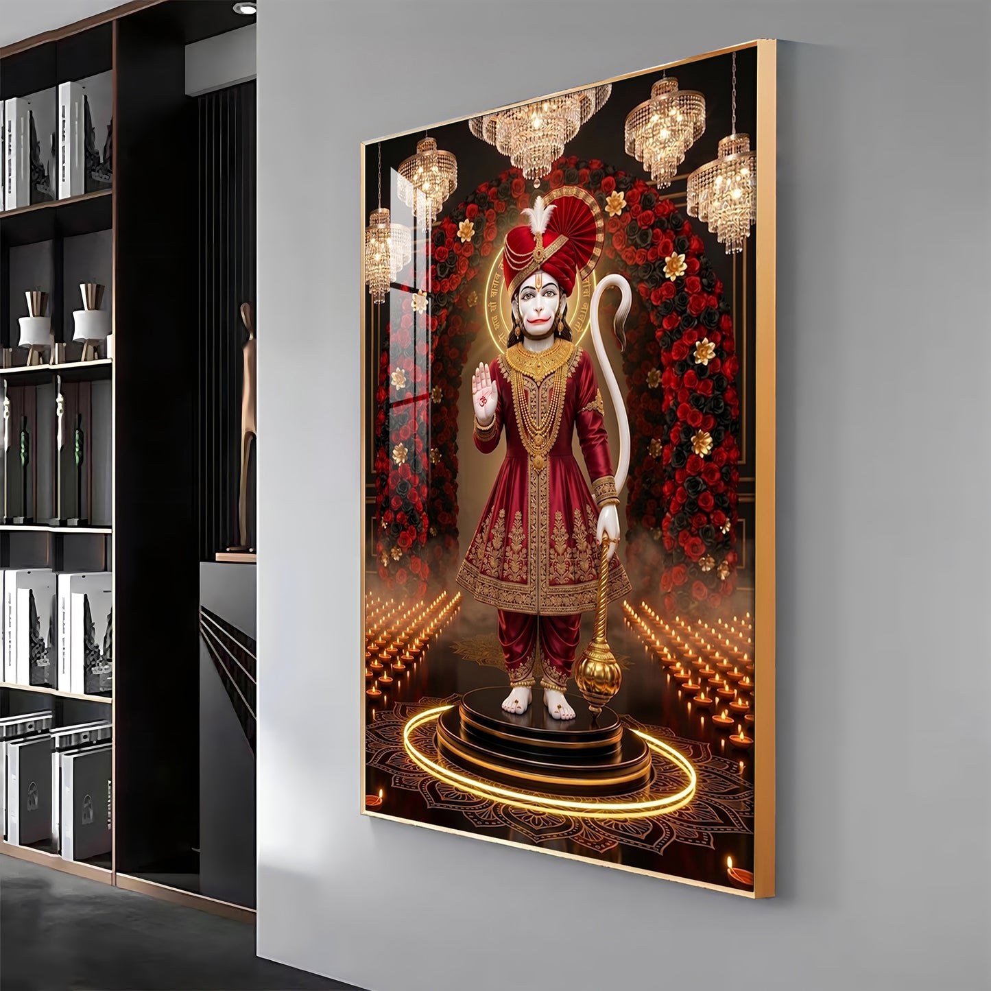 Lord Bajrangbali Premium Acrylic Vertical Wall Art