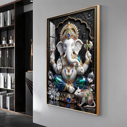 Hindu Deity Ganpati Ji Premium Acrylic Vertical Wall Art