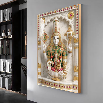 Shree Lakshmi Narayan Divine Premium Acrylic Vertical Wall Art