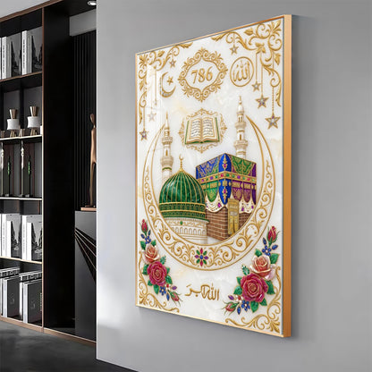 Kaaba & Al-Masjid An-Nabawi Premium Acrylic Vertical Wall Art