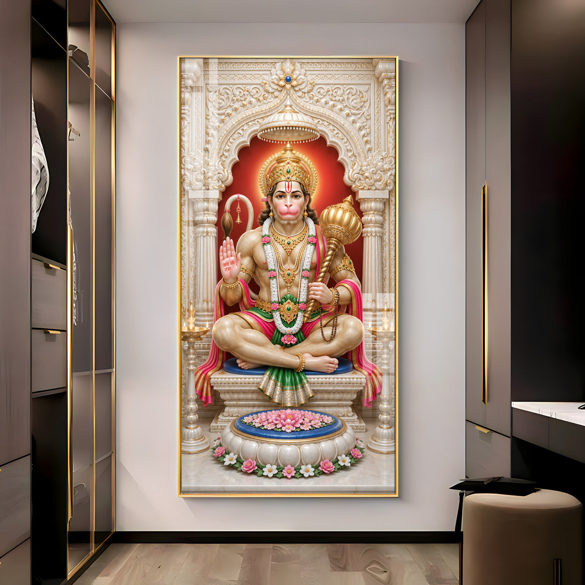 Divine Hanuman Ji Premium Acrylic Vertical Wall Art