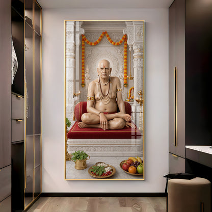Swami Samarth Premium Acrylic Vertical Wall Art