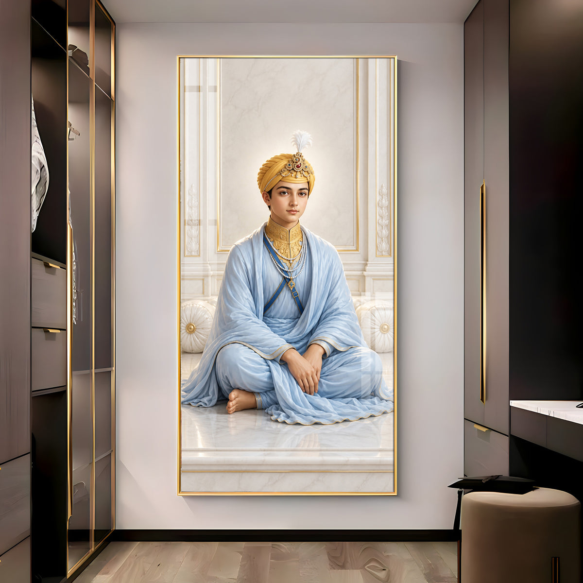 Divine Guru Harkrishan Sahib Premium Acrylic Vertical Wall Art