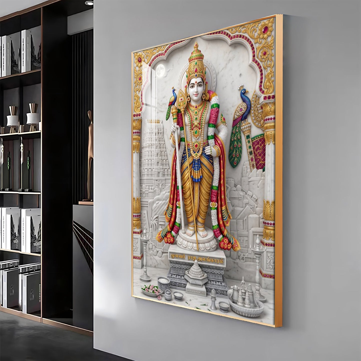 Divine Lord Subramanya Premium Acrylic Vertical Wall Art