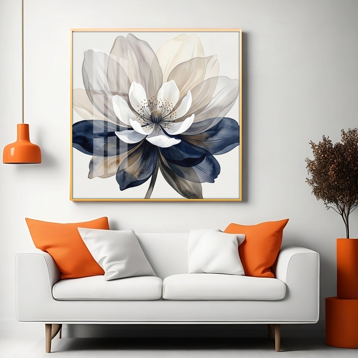 Whispering Petals Flower Premium Acrylic Square Wall Art