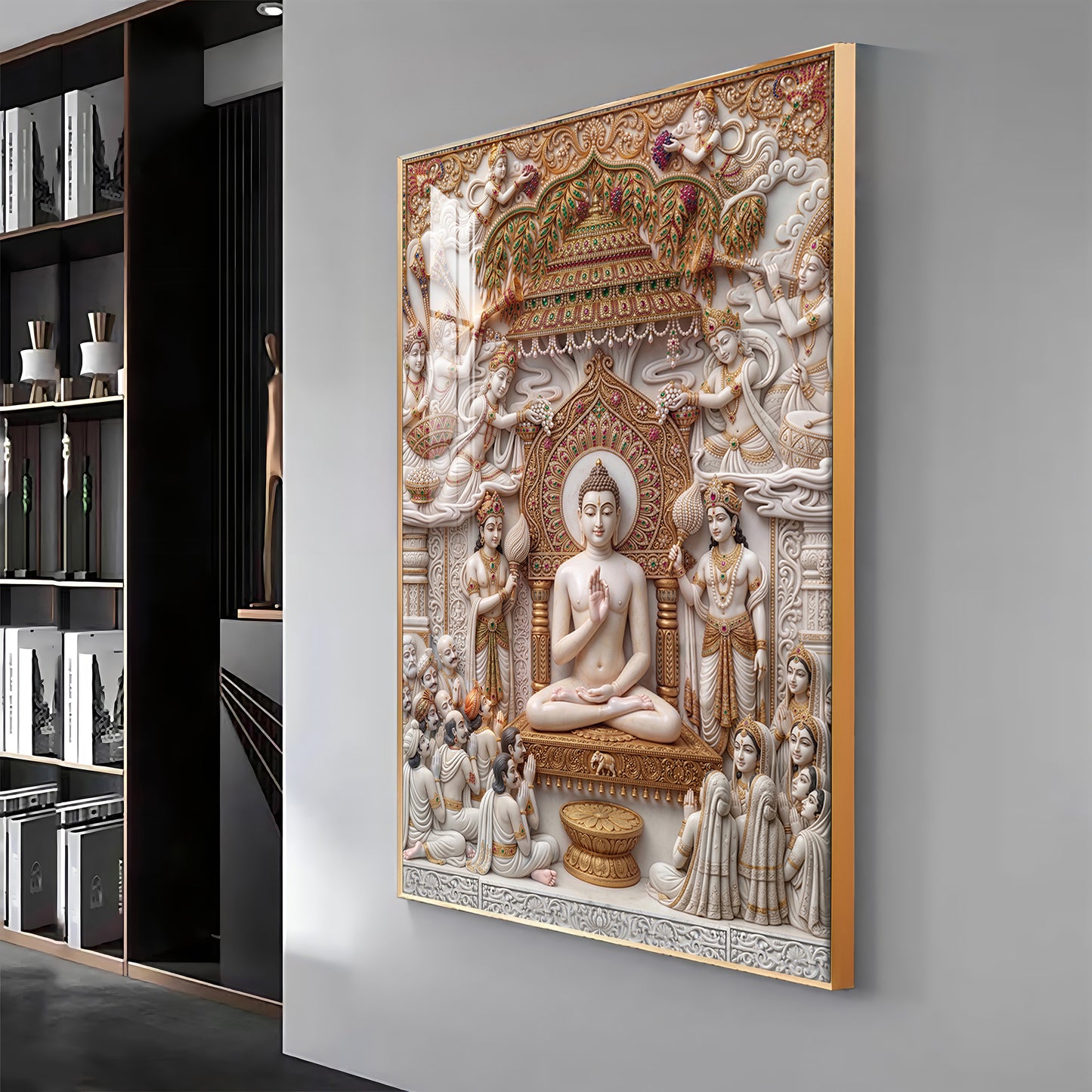 Bhagwan Mahavir Premium Acrylic Vertical Wall Art
