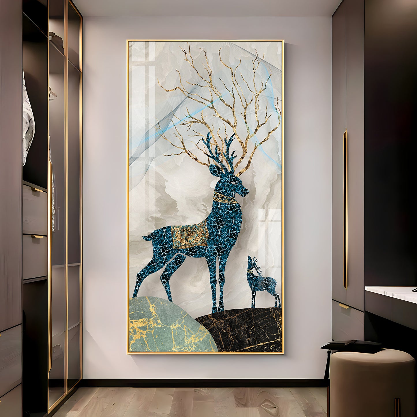 Pair Of Two Deer Premium Acrylic Vertical Wall Art