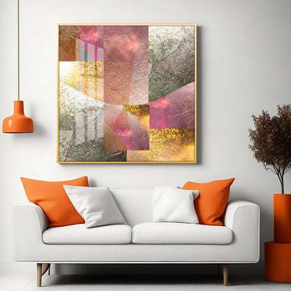 Gold Bronze Silver Patina Vintage Premium Acrylic Square Wall Art