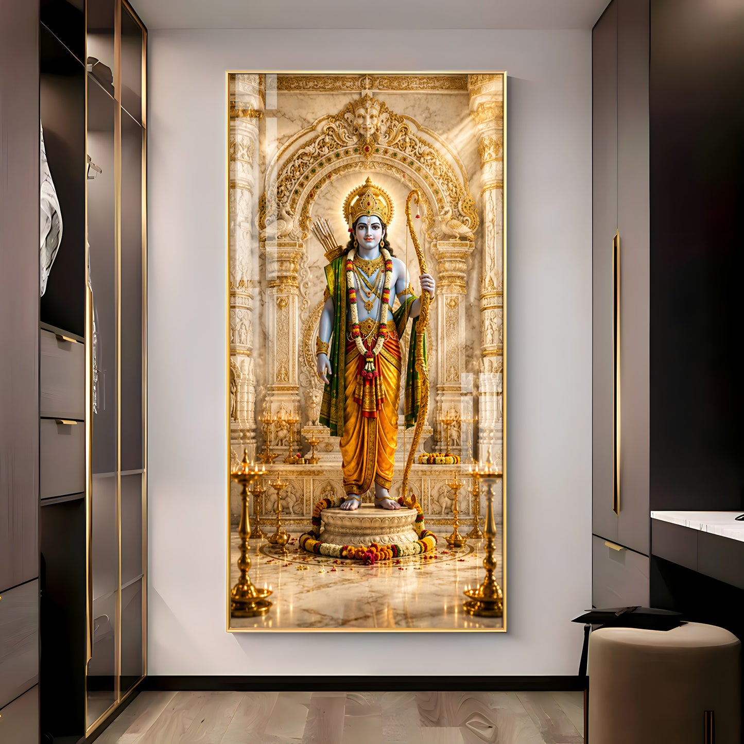 Depicting Lord Rama Premium Acrylic Vertical Wall Art