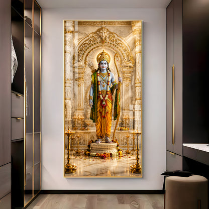 Depicting Lord Rama Premium Acrylic Vertical Wall Art