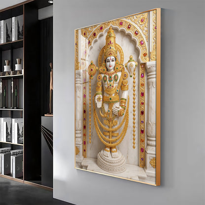 Divine Lord Venkateswara Premium Acrylic Vertical Wall Art