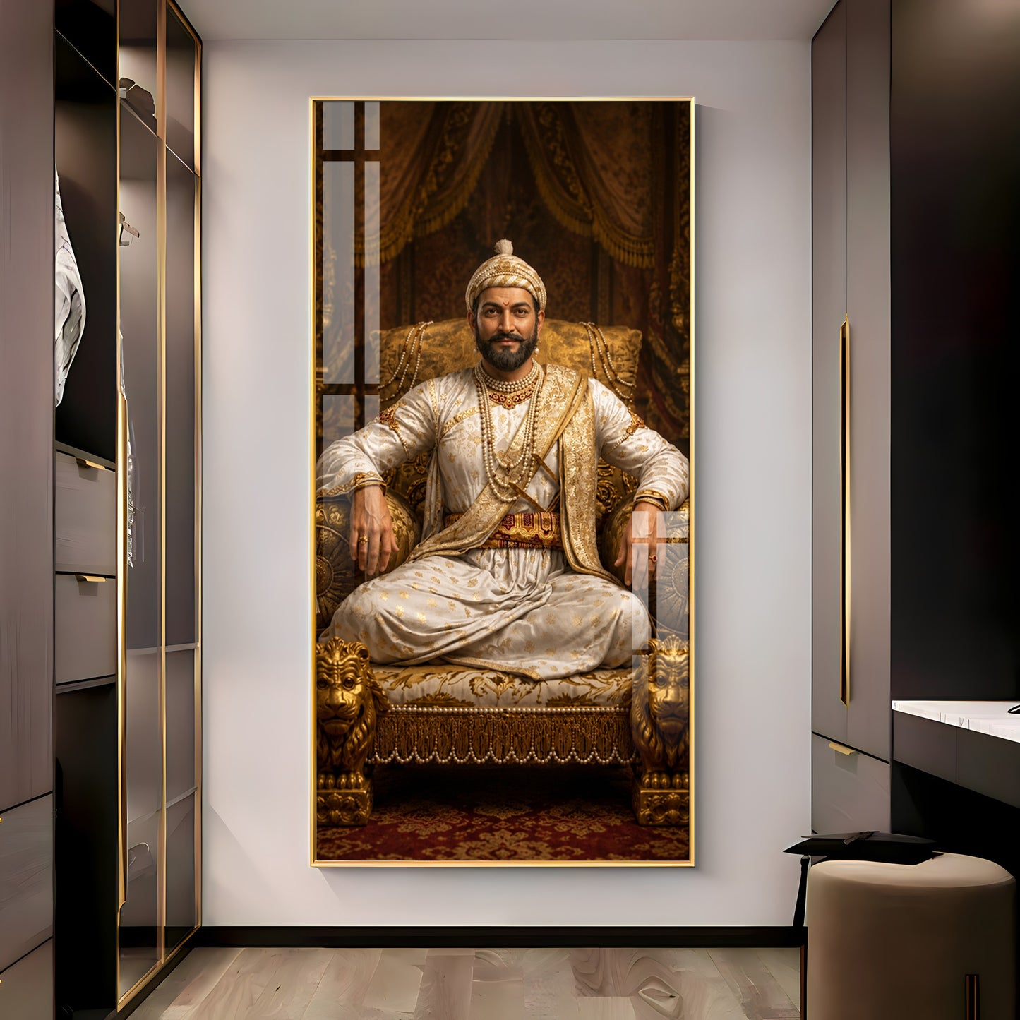 Maratha King Shivaji Maharaj Premium Acrylic Vertical Wall Art