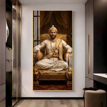 Maratha King Shivaji Maharaj Premium Acrylic Vertical Wall Art
