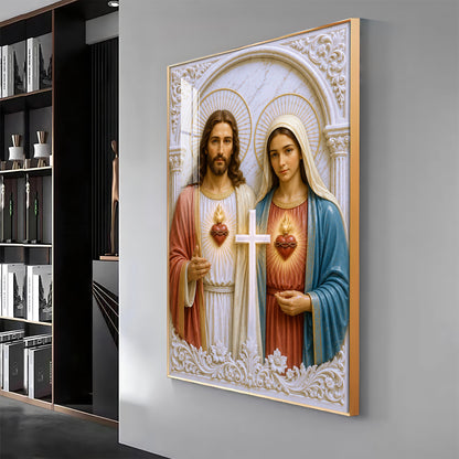 Divine Jesus & Mother Mary Premium Acrylic Vertical Wall Art