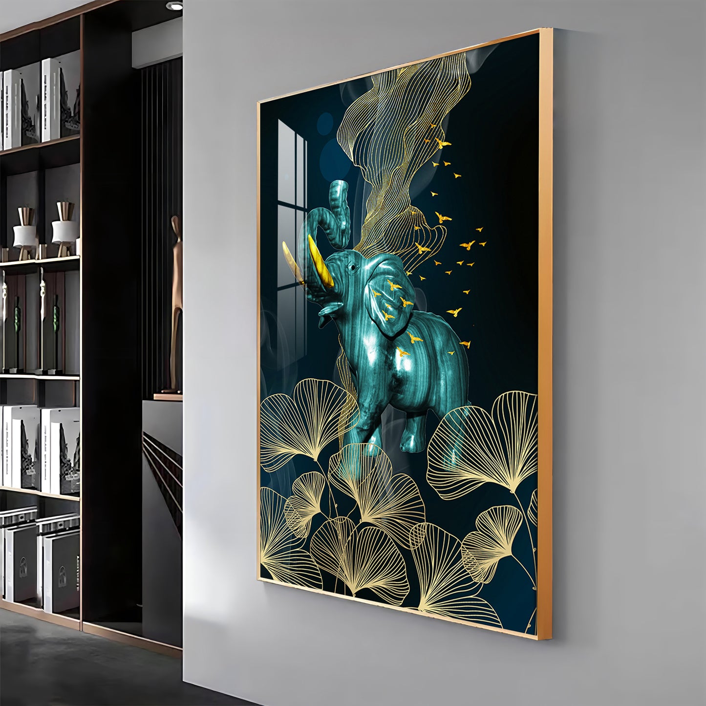 Blue Elephant Premium Acrylic Vertical Wall Art