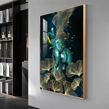 Blue Elephant Premium Acrylic Vertical Wall Art