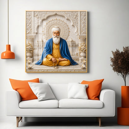 Guru Nanak Devji Sacred Premium Acrylic Square Wall Art