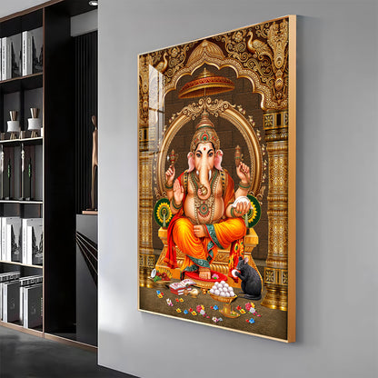 Lord Ganesha Ji Premium Acrylic Vertical Wall Art