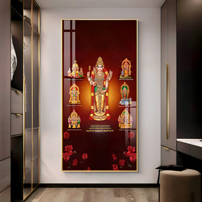Thiruchendur Lord Murugan Premium Acrylic Vertical Wall Art