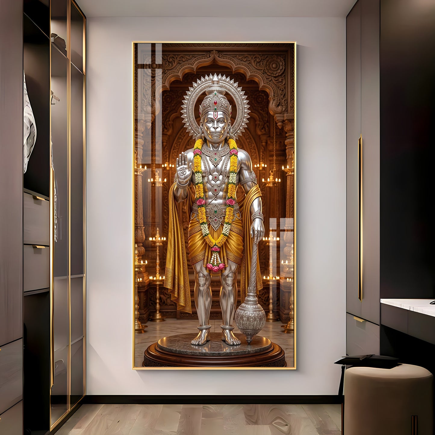 Jay Bajrangbali Premium Acrylic Vertical Wall Art