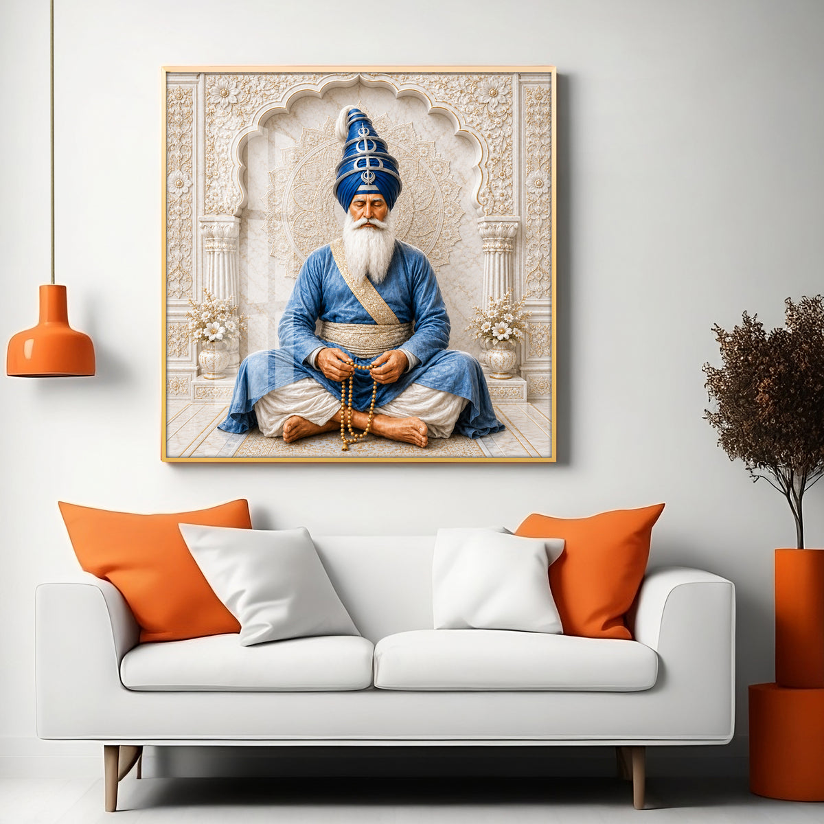 Baba Deep Singh Ji Premium Acrylic Square Wall Art