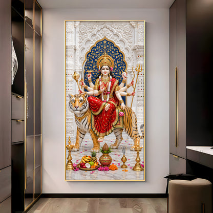 Elegant Durga Mata Premium Acrylic Vertical Wall Art