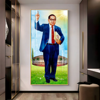 Dr. Bhimrao Ambedkar Holding Constitution Premium Acrylic Vertical Wall Art