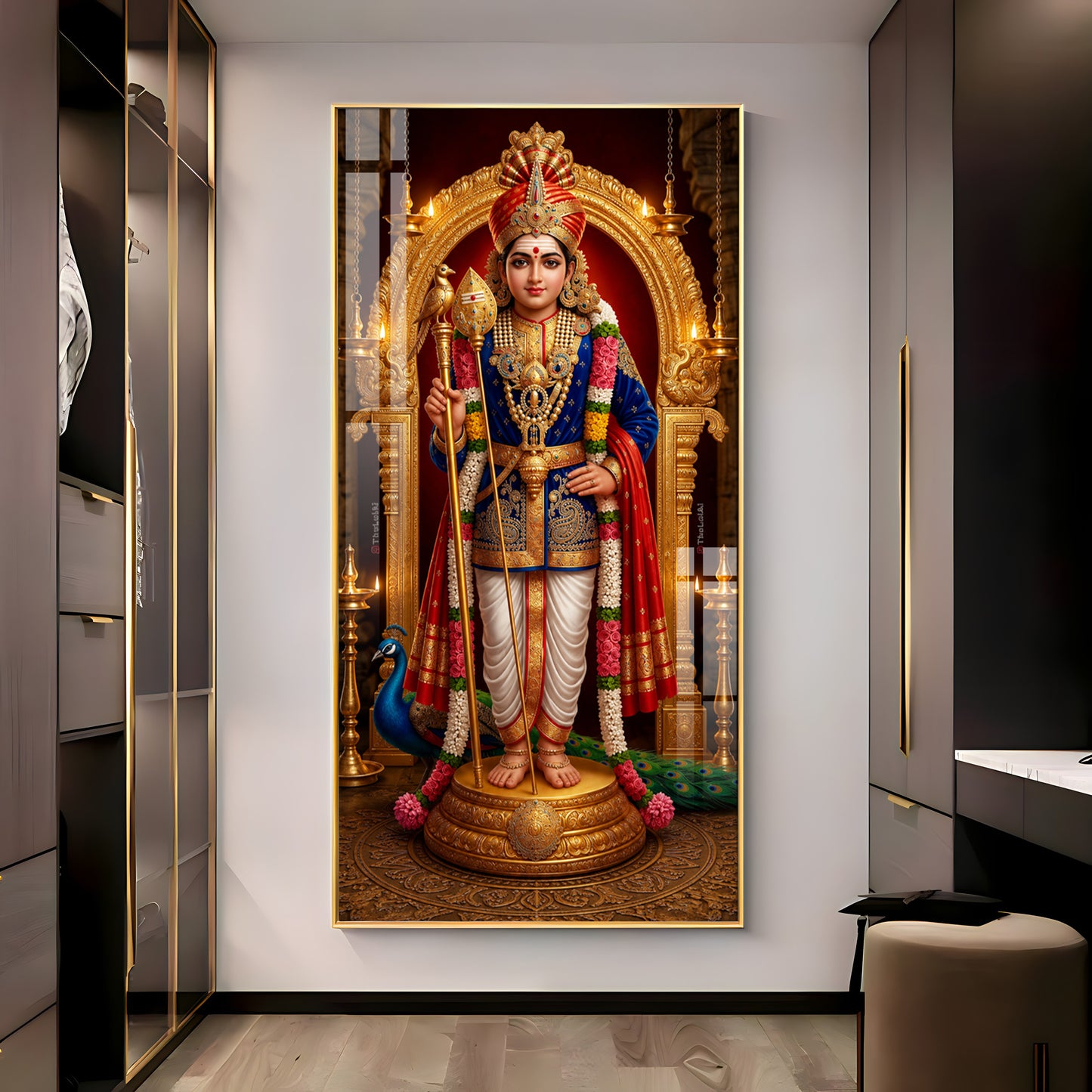 Depicting Lord Murugan Premium Acrylic Vertical Wall Art