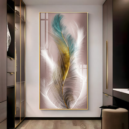 Abstract Feather Premium Acrylic Vertical Wall Art