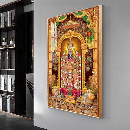 Tirupati Balaji With Goddess Lakshmi Premium Acrylic Vertical Wall Art