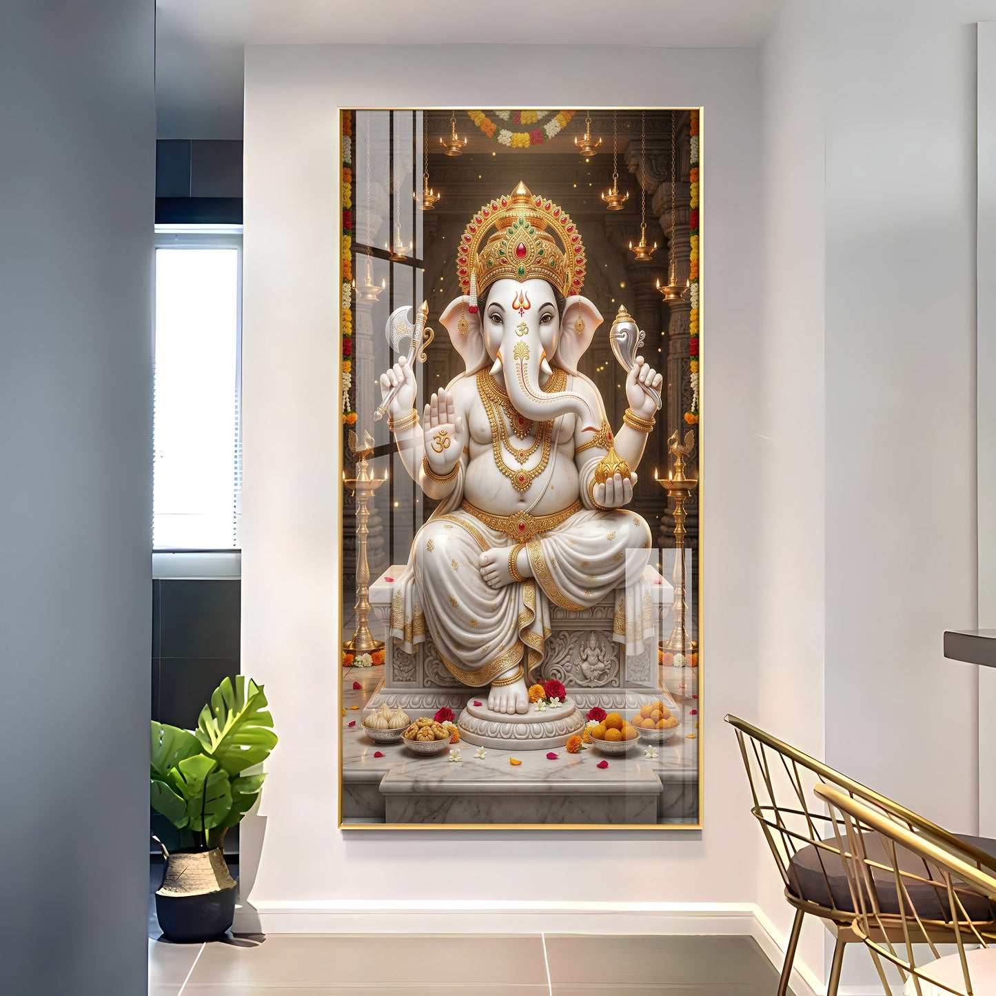 Divine Blessings Of Ganesh Ji Premium Acrylic Vertical Wall Art