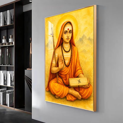 Shri Shankaracharya Ji Premium Acrylic Vertical Wall Art