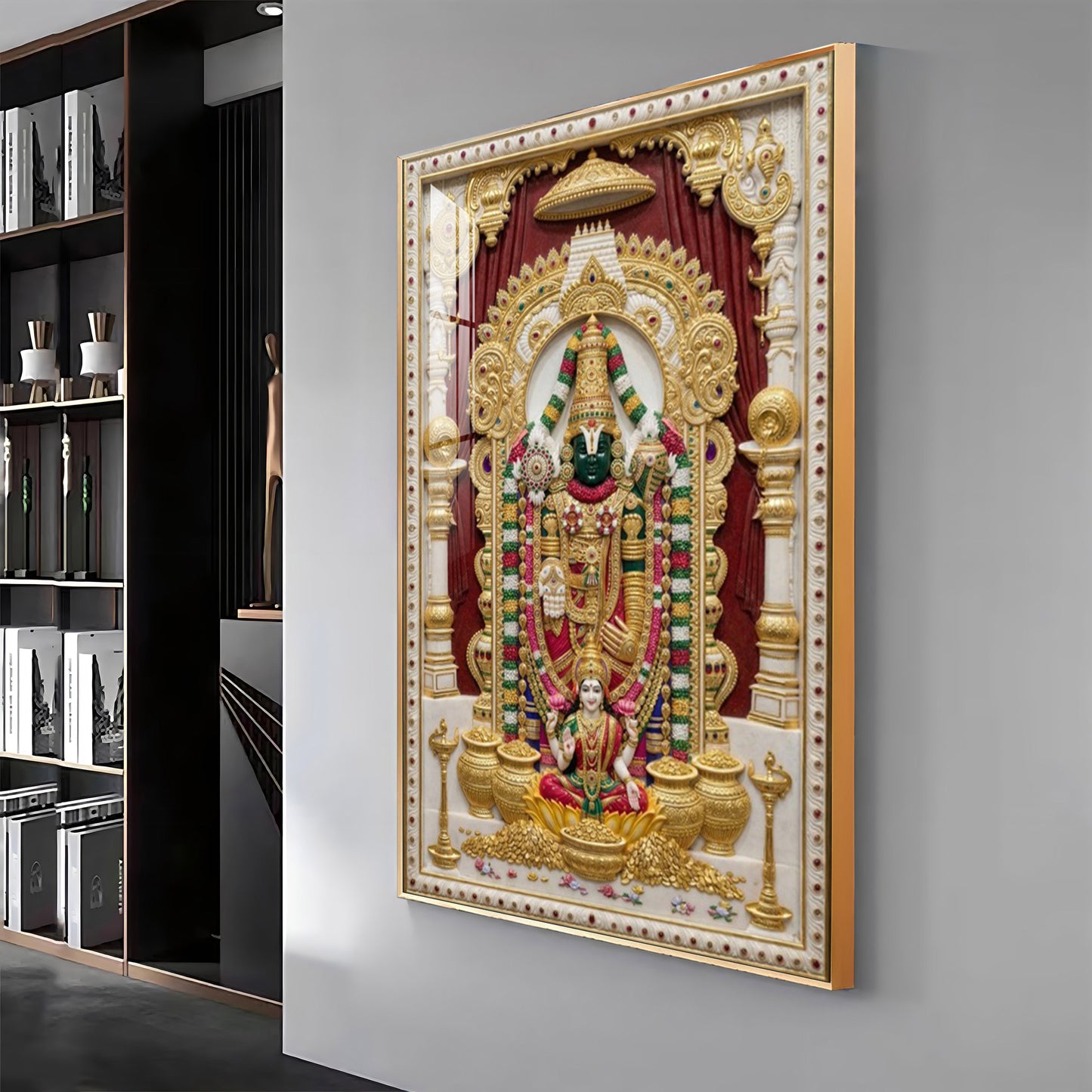 Balaji Lakshmi Tanjore Premium Acrylic Vertical Wall Art